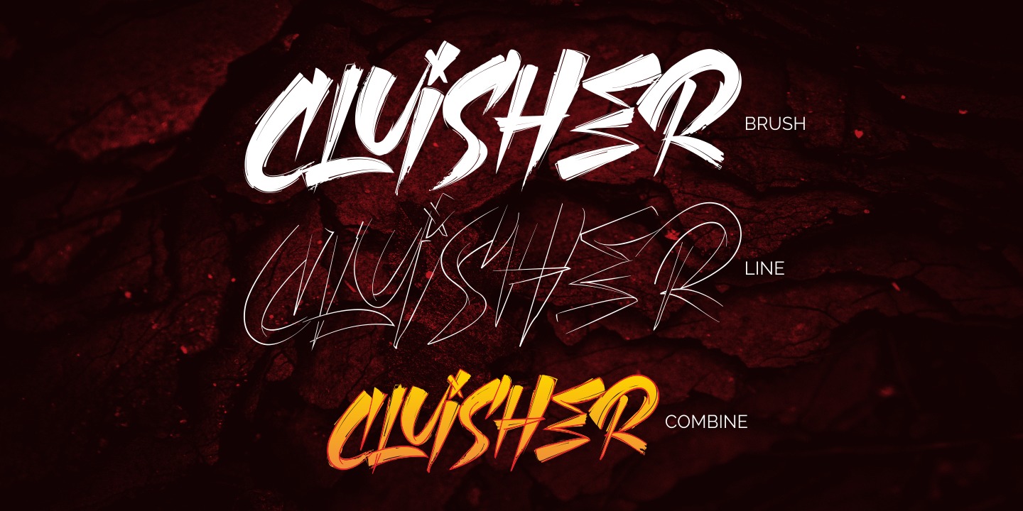 Example font Cluisher Brush #8